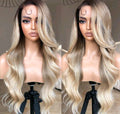 Ombre blonde body wave (human blend)High quality